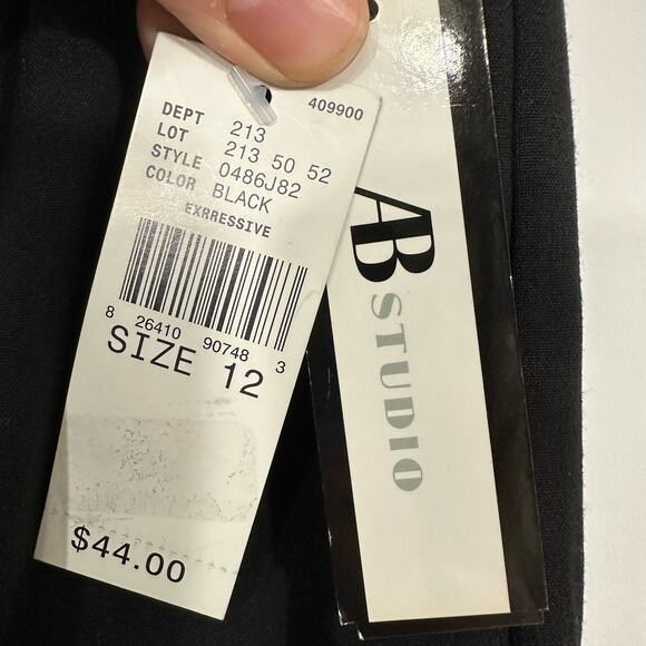 AB Studio Black Knee Length Skirt Size 12 NWT - Picture 12 of 12